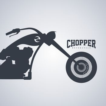 classic chopper motorcycle theme vector art illustration