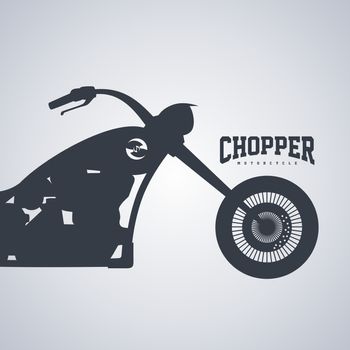 classic chopper motorcycle theme vector art illustration