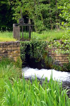 Small lock on a small black brook of color.