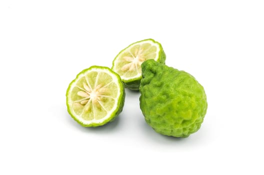 Kaffir lime (Bergamot) isolated on white background