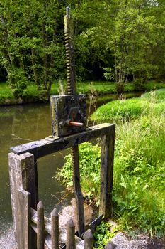 Small lock on a small black brook of color.