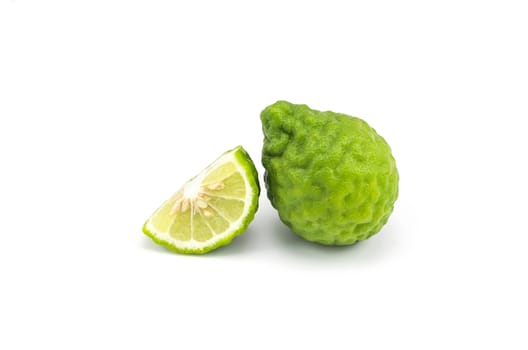 Kaffir lime (Bergamot) isolated on white background