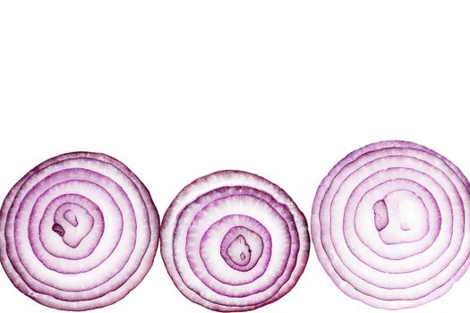 
Composition of the cut red onion, place for text.