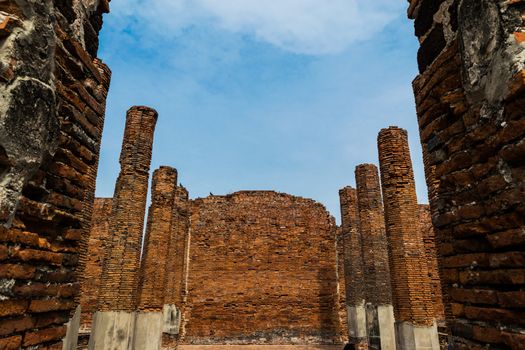 The Ancient Royal Palace in Ayutthaya of Thailand