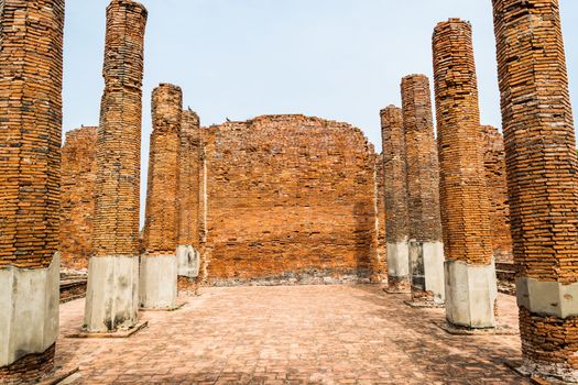 The Ancient Royal Palace in Ayutthaya of Thailand