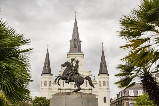 Saint Louis Cathedral in the French Quarter in New Orleans, Louisiana.