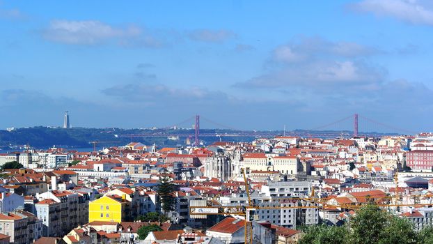 The bridge and christ, Lisbon, Portugal