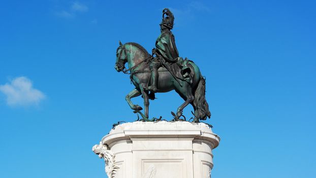 King Joseph statue, Commerce square, Lisbon, Portugal