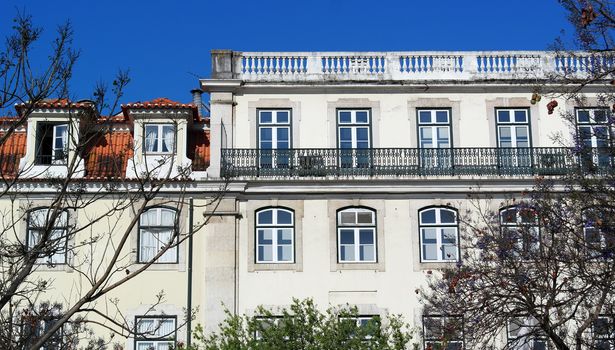 Rossio square buildings, Lisbon, Portugal