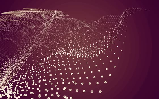 Abstract polygonal space low poly dark background with connecting dots and lines. Connection structure. 3d rendering