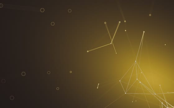 Abstract polygonal space low poly dark background with connecting dots and lines. Connection structure. 3d rendering