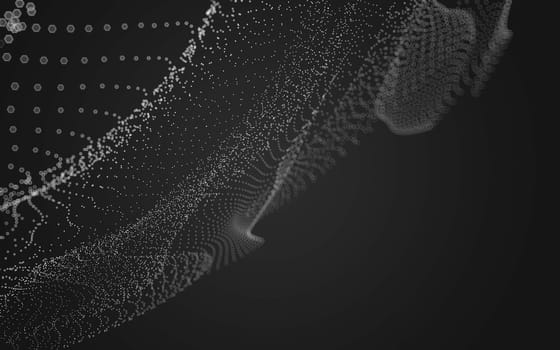 Abstract polygonal space low poly dark background with connecting dots and lines. Connection structure. 3d rendering