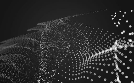 Abstract polygonal space low poly dark background with connecting dots and lines. Connection structure. 3d rendering