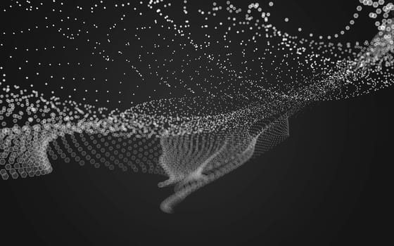 Abstract polygonal space low poly dark background with connecting dots and lines. Connection structure. 3d rendering