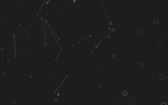 Abstract polygonal space low poly dark background with connecting dots and lines. Connection structure. 3d rendering