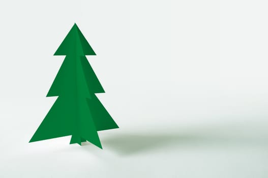 Christmas tree isolated on white background. Christmas tree paper craft.