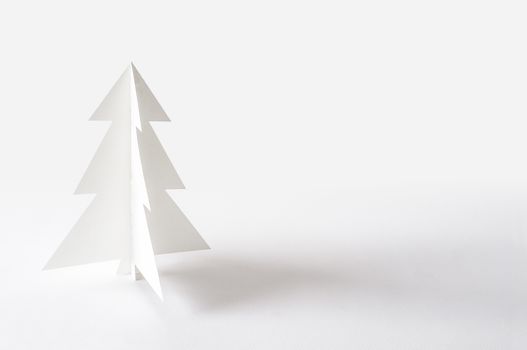Christmas tree isolated on white background. Christmas tree paper craft.
