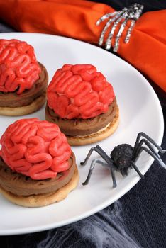 bloody brains out on the marzipan cookie sandwich on Halloween