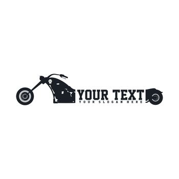 classic chopper motorcycle theme vector art illustration