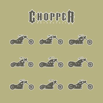 classic chopper motorcycle theme vector art illustration