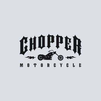 classic chopper motorcycle theme vector art illustration