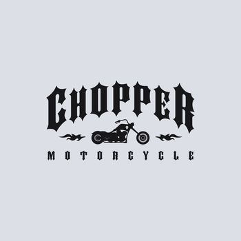 classic chopper motorcycle theme vector art illustration