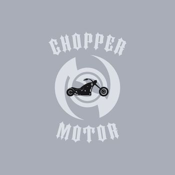 classic chopper motorcycle theme vector art illustration