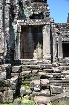 Ancient Bayon Temple At Angkor Wat, Siem Reap, Cambodia