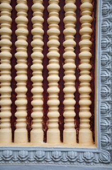 Window in detail of The royal palace in Phnom Penh, Cambodia.