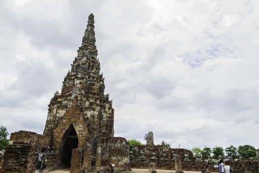 Old Beautiful Thai Temple wat Mahathat, Ayutthaya Historical Park, Ayutthaya, Thailand