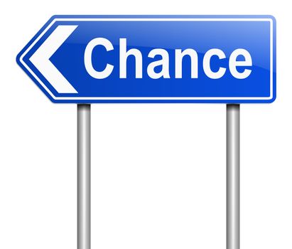 Illustration depicting a sign with a chance concept.