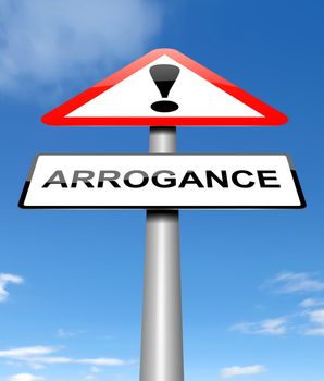 Illustration depicting a sign with an arrogance concept.