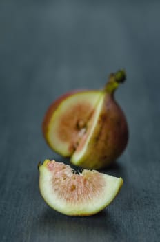 Portion of fresh Figs on wooden background