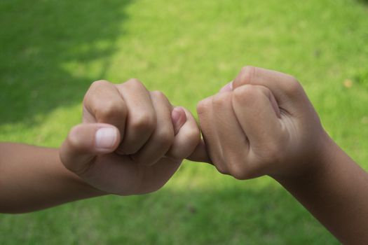 children holding hands