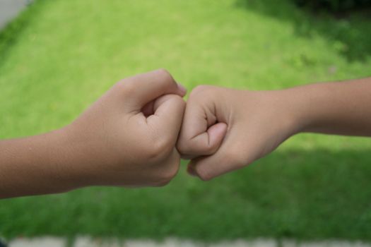 children holding hands