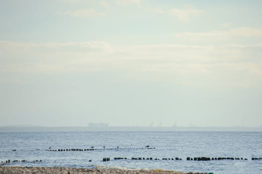 beach and Baltic Sea in summer time