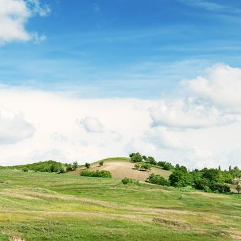 Mountainous terrain and the blue sky