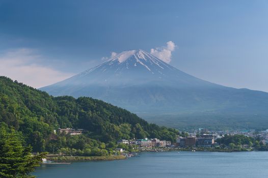 Fuji mountain on kawaguchiko lake, Japan