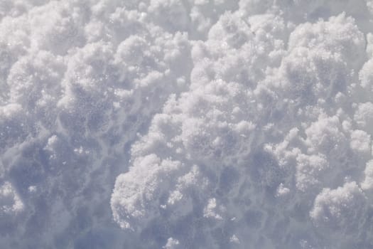 Surface of fresh snow in winter, macro shot