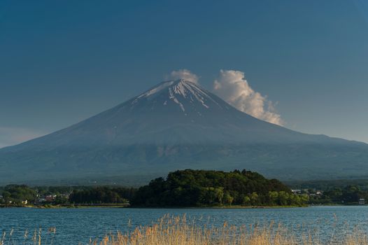 Fuji mountain on kawaguchiko lake, Japan