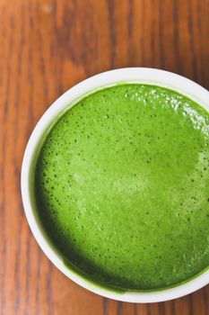 Close up Greentea matcha latte background