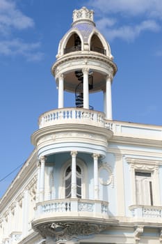 Cienfuegos, Cuba - 18 january 2016: Cuban colonial architecture - Old Town of Cienfuegos (UNESCO World Heritage Site).