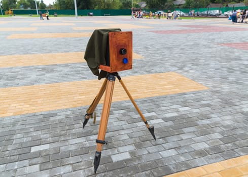 The old photo camera on the street