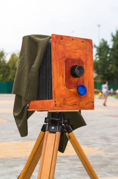 The old photo camera on the street