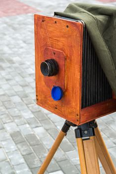 The old photo camera on the street