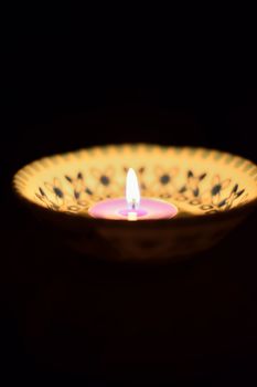 Background Indian Festival Diwali candle in vertical frame