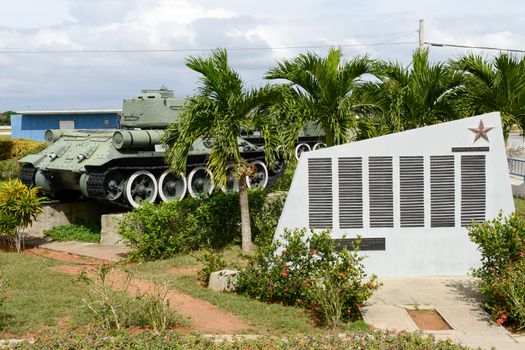 Playa Giron, Cuba - 19 january 2016: Museum shows the curious story of the world famous landing of the Bay of Pigs