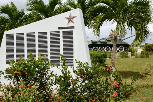 Playa Giron, Cuba - 19 january 2016: Museum shows the curious story of the world famous landing of the Bay of Pigs