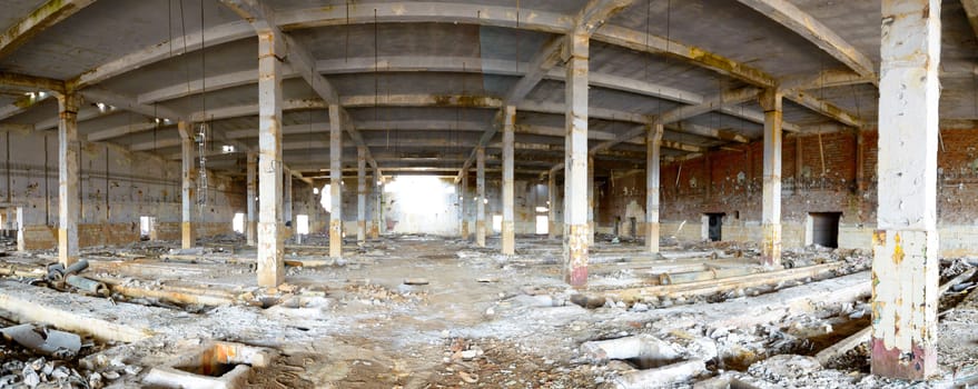 ruins of a very heavily polluted industrial factory, place was known as one of the most polluted towns in Europe, industrial series