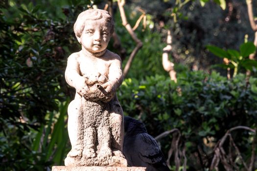 Detail of the water fountain of in Lady Florence Trevelyan's park of Taormina - Sicily, Italy.